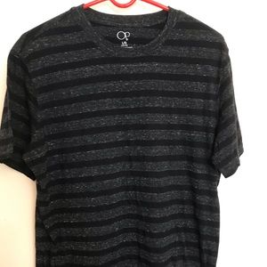OP men’s gray and black striped T - shirt